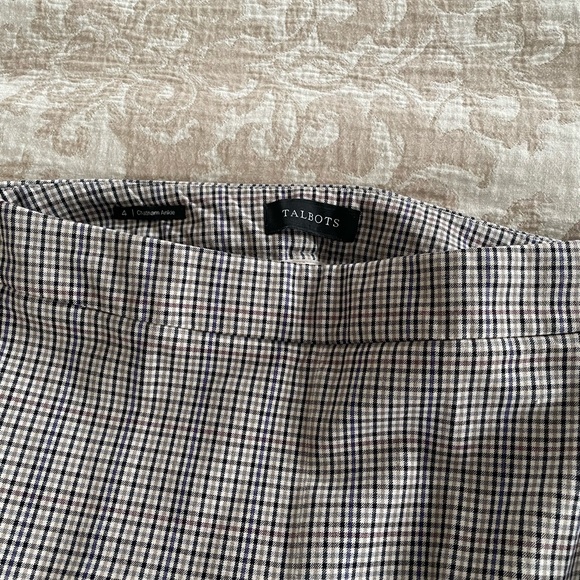 Talbots Women’s Black, Light Taupe, Indigo, White Checkered Casual Pants - Picture 3 of 8